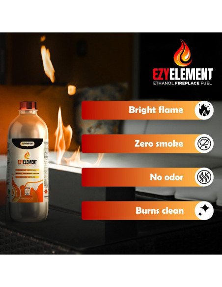 Combustible Bioetanol EZYELEMENT 12 x 1 Litro Ecológico
