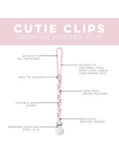 Clip de Chupete Cutie Clip Braiden Ryan & Rose - Silicona 20.32 cm 2