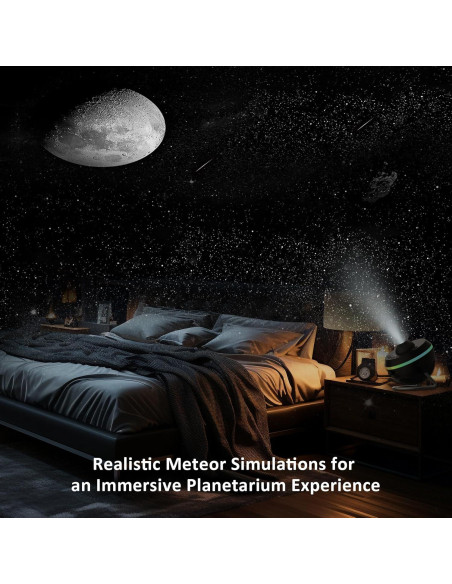 Proyector de Estrellas Ainael Galaxy Negro - Luz Nocturna 1.86 m