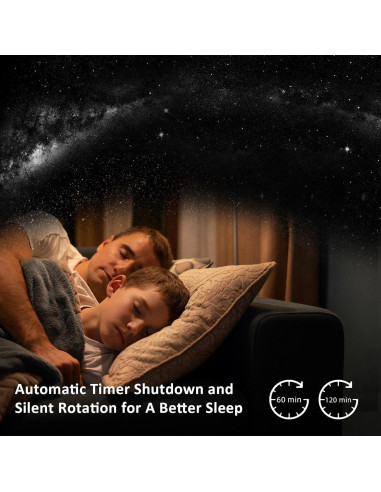 Proyector de Estrellas Ainael Galaxy Negro - Luz Nocturna 1.86 m