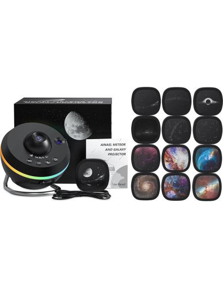 Proyector de Estrellas Ainael Galaxy Negro - Luz Nocturna 1.86 m