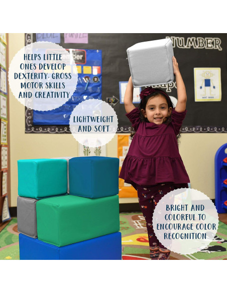 Bloques de Construcción de Espuma ECR4Kids Softzone - 7 Piezas