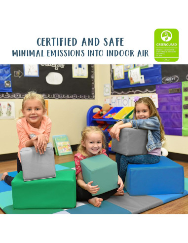 Bloques de Construcción de Espuma ECR4Kids Softzone - 7 Piezas