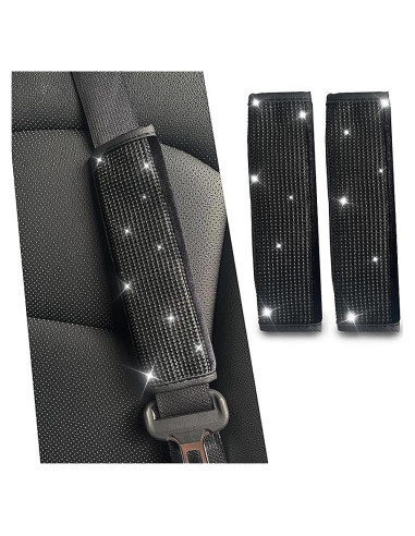 Cubiertas de Cinturón de Seguridad JDDRY 2Pcs Brillantes Negro