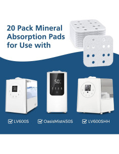 20 Almohadillas de Absorción Mineral Beckacher para Humidificadores 2