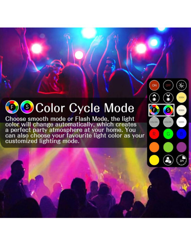 Bombilla LED RGB Nawvace 5W con control remoto, 30 colores