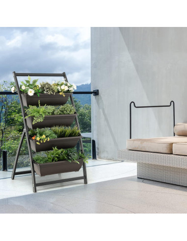 Huerto Vertical Elevado Giantex 4 Niveles 66x52x124cm