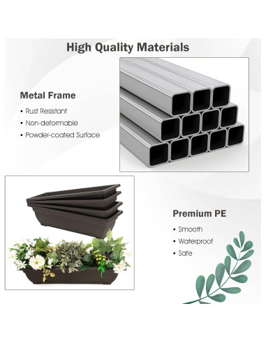 Huerto Vertical Elevado Giantex 4 Niveles 66x52x124cm