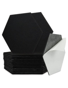 12 Baldosas Hexagonales de Fieltro Autoadhesivas RSACCSKY Negro