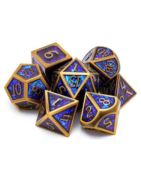 Juego de Dados de Metal D&D GuanShuo 7 Piezas RPG