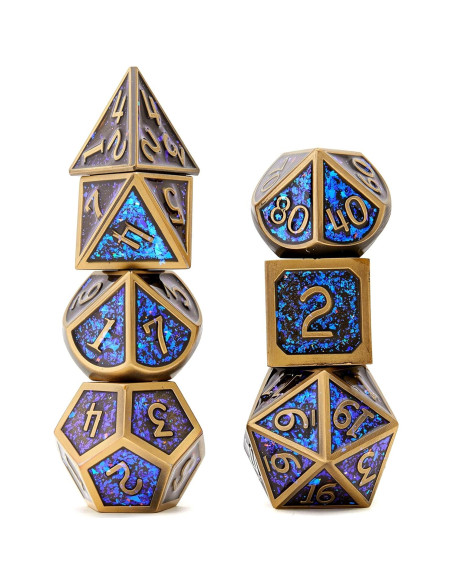 Juego de Dados de Metal D&D GuanShuo 7 Piezas RPG