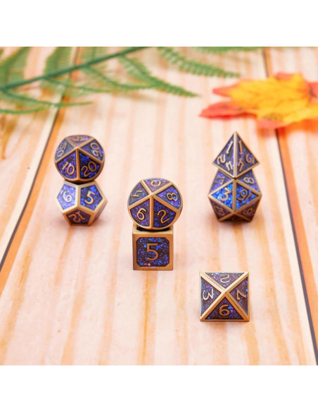 Juego de Dados de Metal D&D GuanShuo 7 Piezas RPG