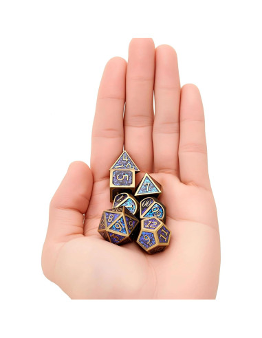 Juego de Dados de Metal D&D GuanShuo 7 Piezas RPG