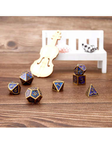 Juego de Dados de Metal D&D GuanShuo 7 Piezas RPG