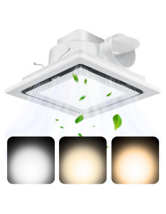 Ventilador Extractor de Baño Kirumie 30 cm con Luz LED 20W