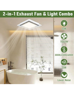 Ventilador Extractor de Baño Kirumie 30 cm con Luz LED 20W 2