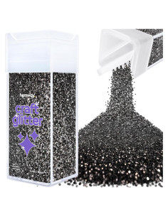 Brillo Fino Hemway 130g Negro para Manualidades y Cosméticos