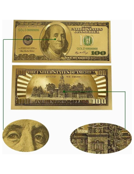 Set de 10 Billetes de 100 Dólares YIQILAFADA - Juguete Decorativo