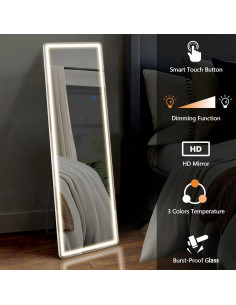 Espejo de Cuerpo Entero Elevon con Luces LED 162.5x53.3cm 2