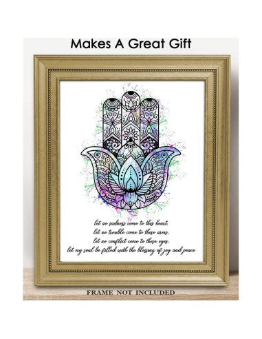 Póster Mano de Hamsa de Fátima 20x25 cm - Arte Zen para Decoración