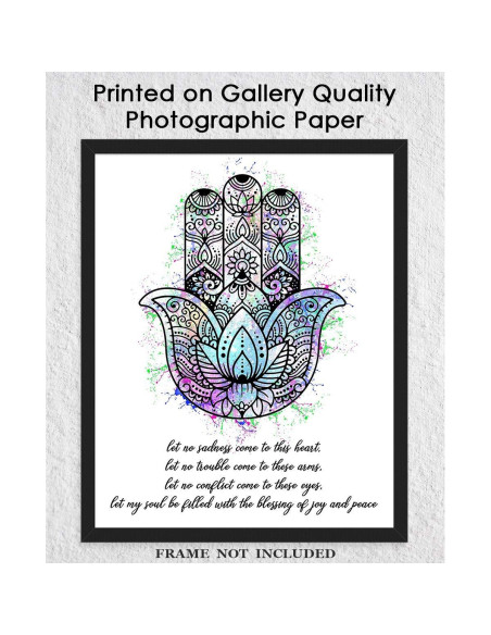 Póster Mano de Hamsa de Fátima 20x25 cm - Arte Zen para Decoración