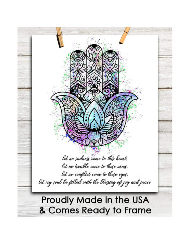 Póster Mano de Hamsa de Fátima 20x25 cm - Arte Zen para Decoración