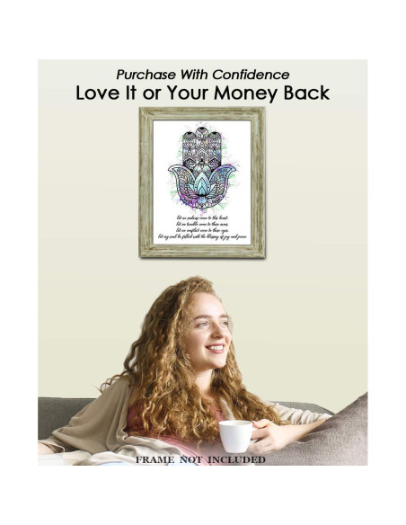 Póster Mano de Hamsa de Fátima 20x25 cm - Arte Zen para Decoración