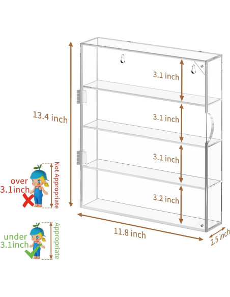 Caja de Exhibición Acrílica NIUBEE 4 Niveles 30x6x34 cm