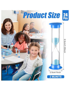 Reloj de Arena Geelin 24 Pcs 2 Minutos Acrílico Azul 2