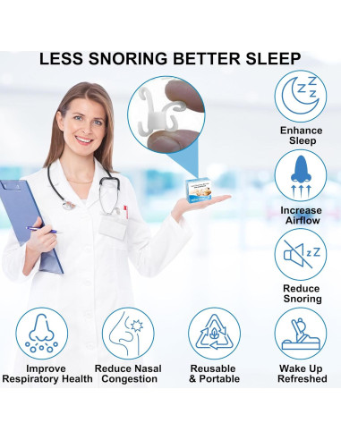 Dilatores Nasales Antirronquido UyiCare - Paquete de 4 Clips