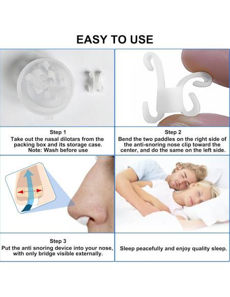 Dilatores Nasales Antirronquido UyiCare - Paquete de 4 Clips