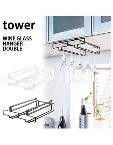 Soporte Colgante para Copas de Vino Yamazaki - Acero Negro