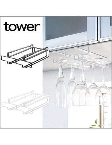 Soporte Colgante para Copas de Vino Yamazaki - Acero Negro