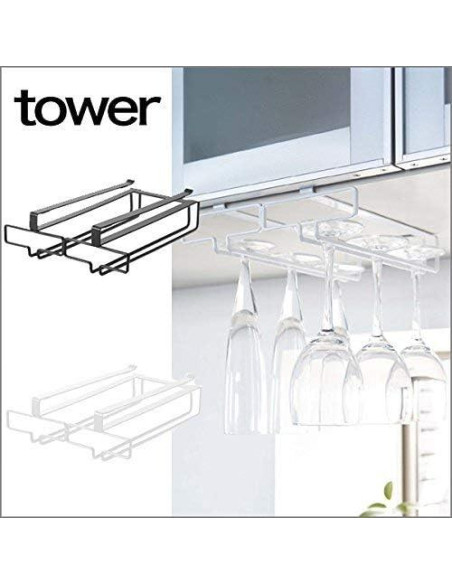 Soporte Colgante para Copas de Vino Yamazaki - Acero Negro