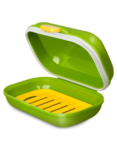 Estuche de Jabón de Viaje PEISAINOX Verde a Prueba de Fugas