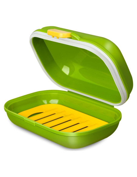 Estuche de Jabón de Viaje PEISAINOX Verde a Prueba de Fugas