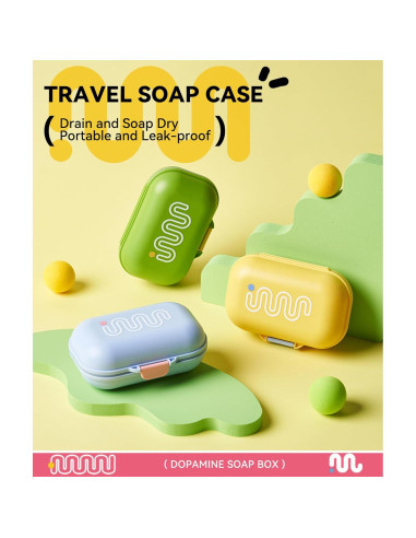Estuche de Jabón de Viaje PEISAINOX Verde a Prueba de Fugas