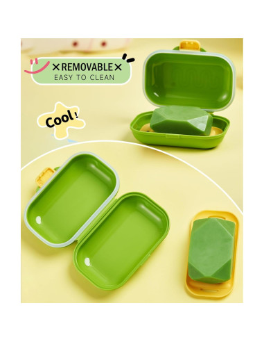 Estuche de Jabón de Viaje PEISAINOX Verde a Prueba de Fugas