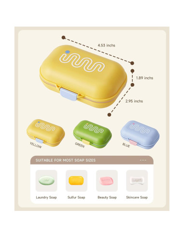 Estuche de Jabón de Viaje PEISAINOX Verde a Prueba de Fugas