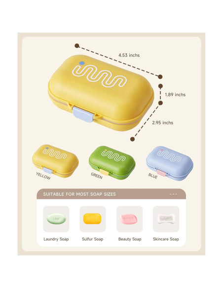 Estuche de Jabón de Viaje PEISAINOX Verde a Prueba de Fugas