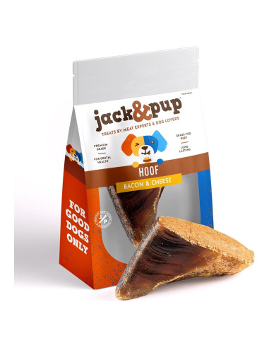 Pezuñas de Vaca Rellenas Jack&Pup 181g Sabor Tocino y Queso