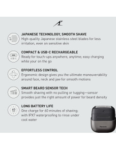 Afeitadora eléctrica de viaje Panasonic ES-CM3A-K USB-C 3 cuchillas 2