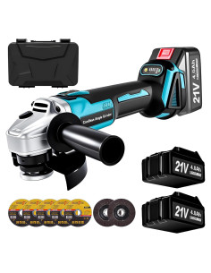 Amoladora Angular Inalámbrica Aslsouti 21V 9000RPM 3 Velocidades