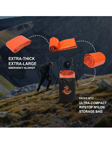 Mantitas de Emergencia Guijinga 210x160 cm Paquete de 2