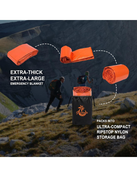 Mantitas de Emergencia Guijinga 210x160 cm Paquete de 2