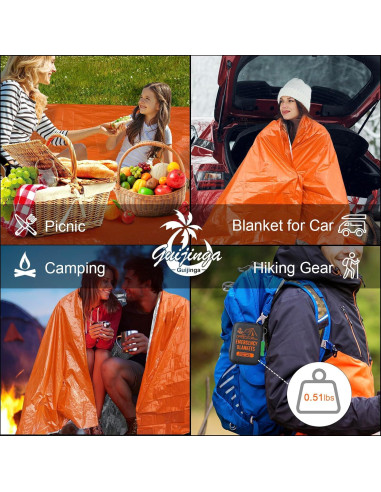 Mantitas de Emergencia Guijinga 210x160 cm Paquete de 2