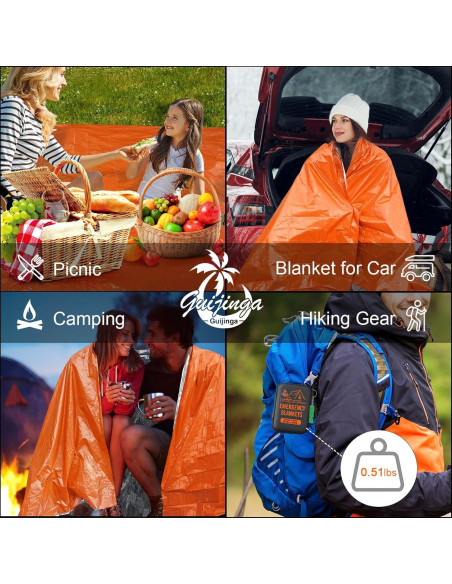 Mantitas de Emergencia Guijinga 210x160 cm Paquete de 2