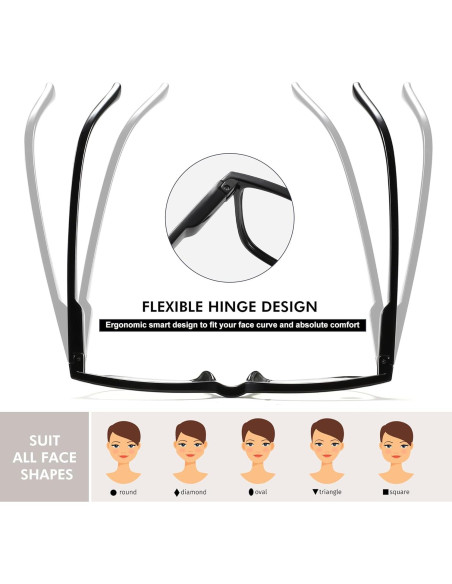 Gafas de Lectura Przene 4 Paquetes Anti Luz Azul 3.5x