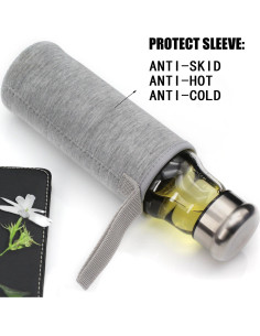 Botella de Agua de Vidrio Borosilicato TOPOKO 0.55L con Infusor 2