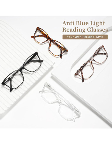 Gafas de Lectura Przene 4 Paquetes Anti Luz Azul 3.5x